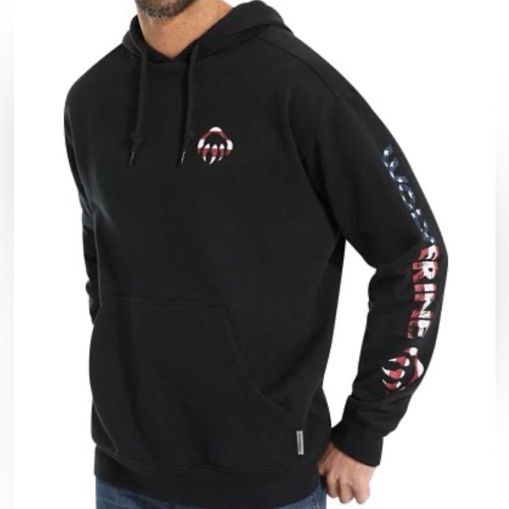 Men's Wolverine Americana Graphic Black Hoodie Size Large Casual Work